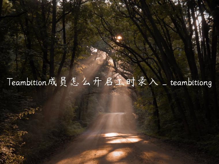 Teambition成员怎么开启工时录入_teambitiong